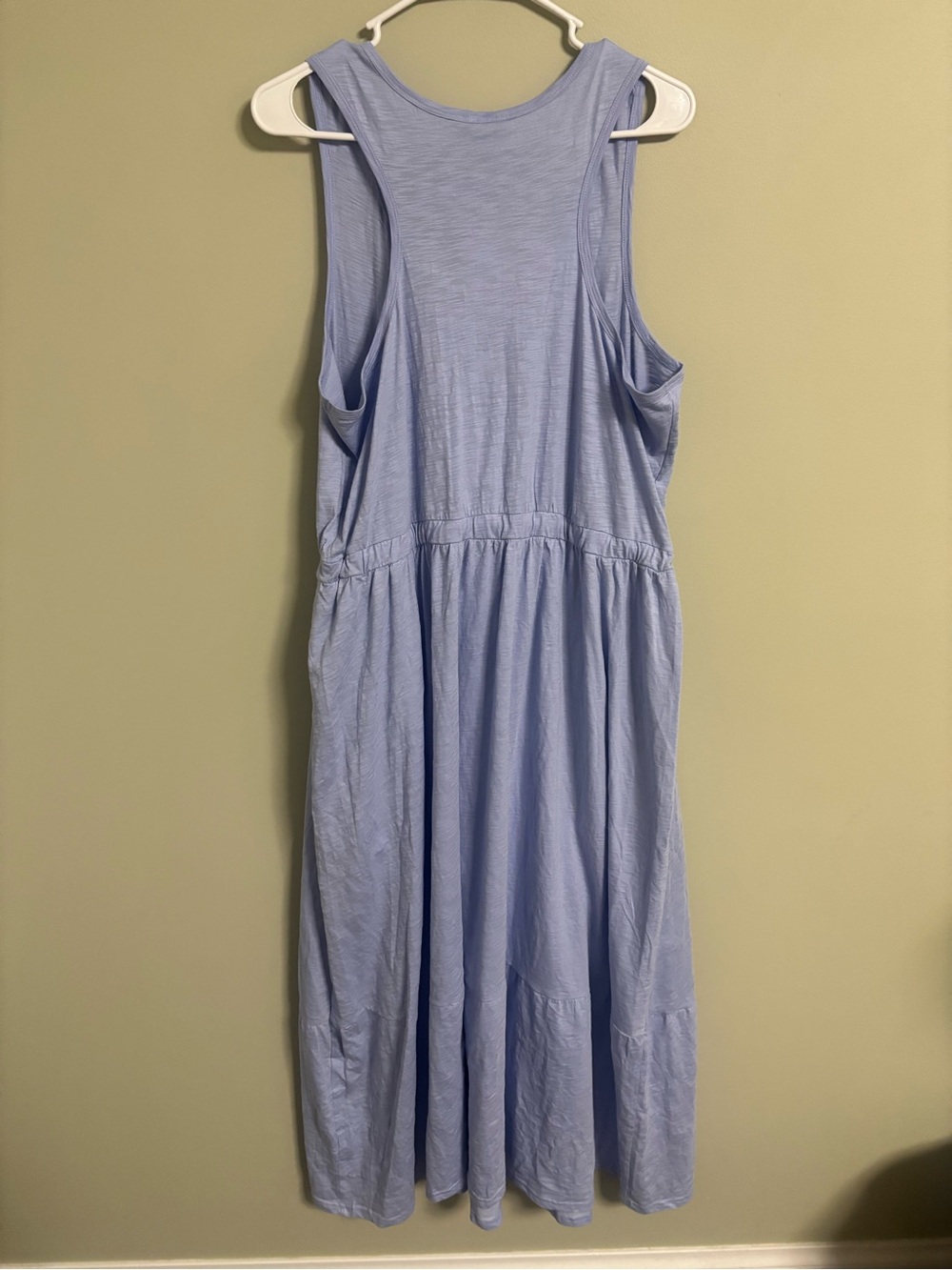 Pact Organic Cotton Cornflower Blue Perfect Slub Tank Maxi Dress Size XL New - Picture 2 of 7